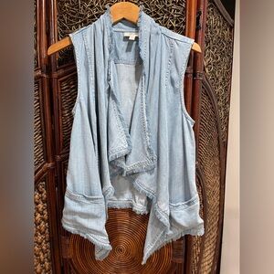 Style & Co. Frayed Edge Denim Vest